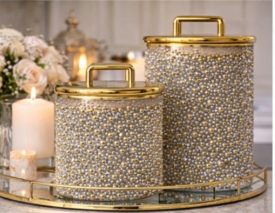 Luxury Black Gold Acrylic Storage Jars Set  – Coffee Tea Sugar Canisters Airtight Kitchen Storage