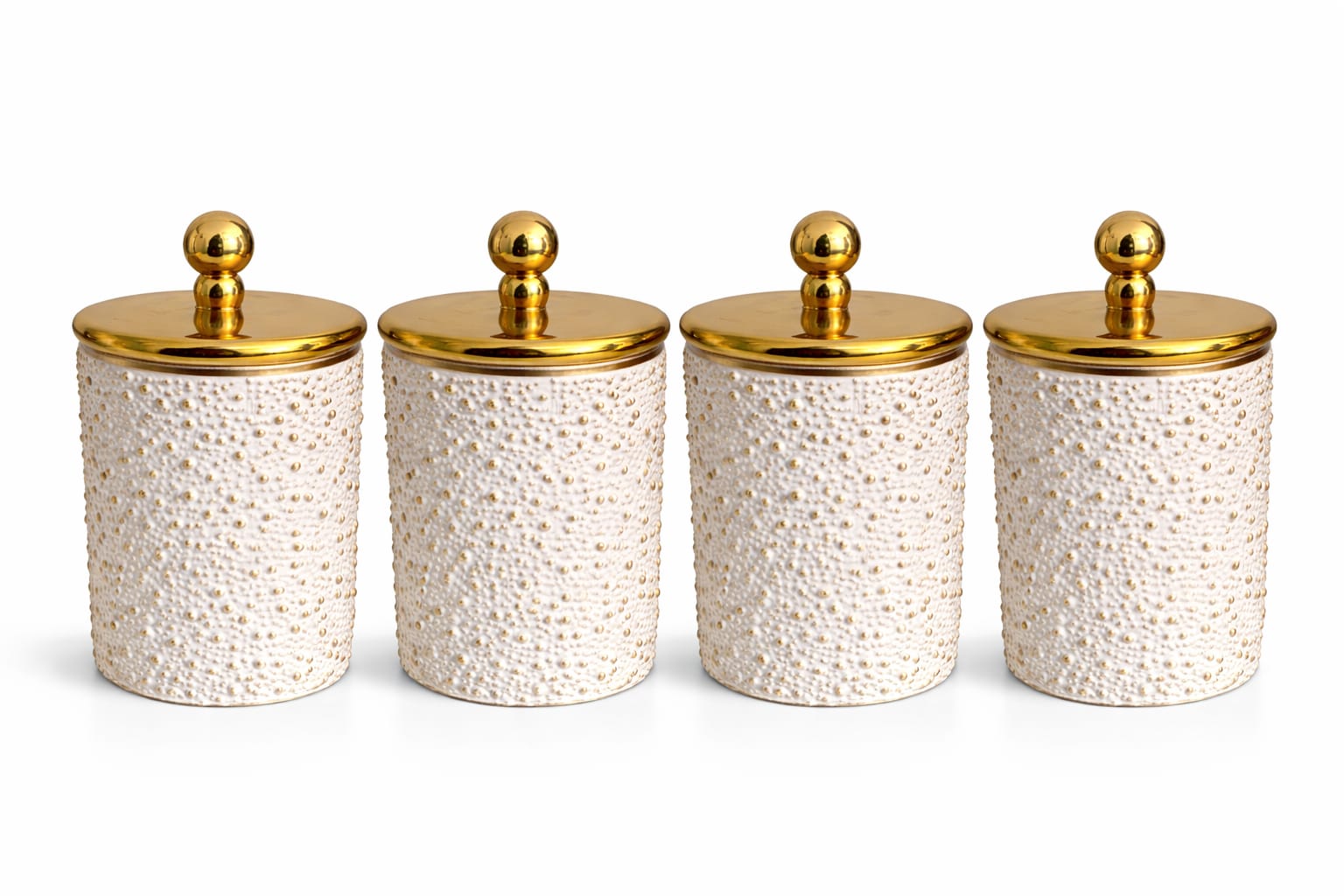 Luxury white Gold Acrylic Storage Jars Set– Coffee Tea Sugar Canisters Airtight Kitchen Storage