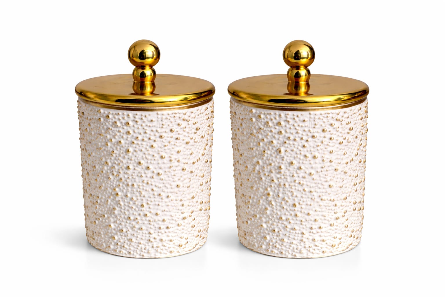 Luxury white Gold Acrylic Storage Jars Set– Coffee Tea Sugar Canisters Airtight Kitchen Storage