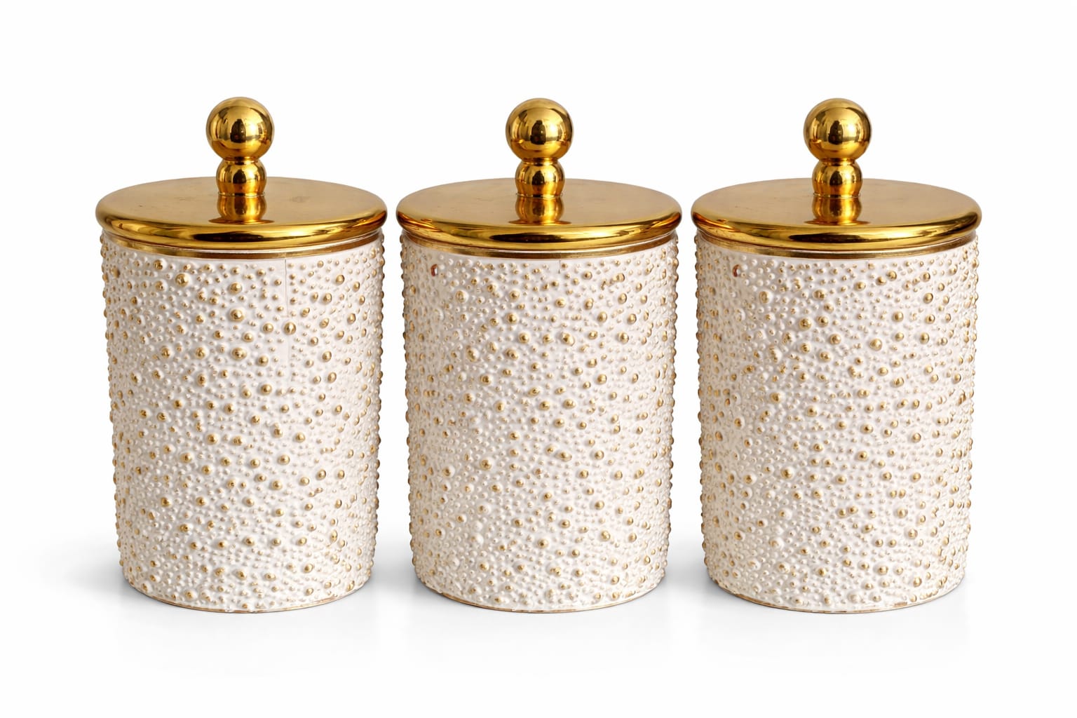 Luxury white Gold Acrylic Storage Jars Set– Coffee Tea Sugar Canisters Airtight Kitchen Storage
