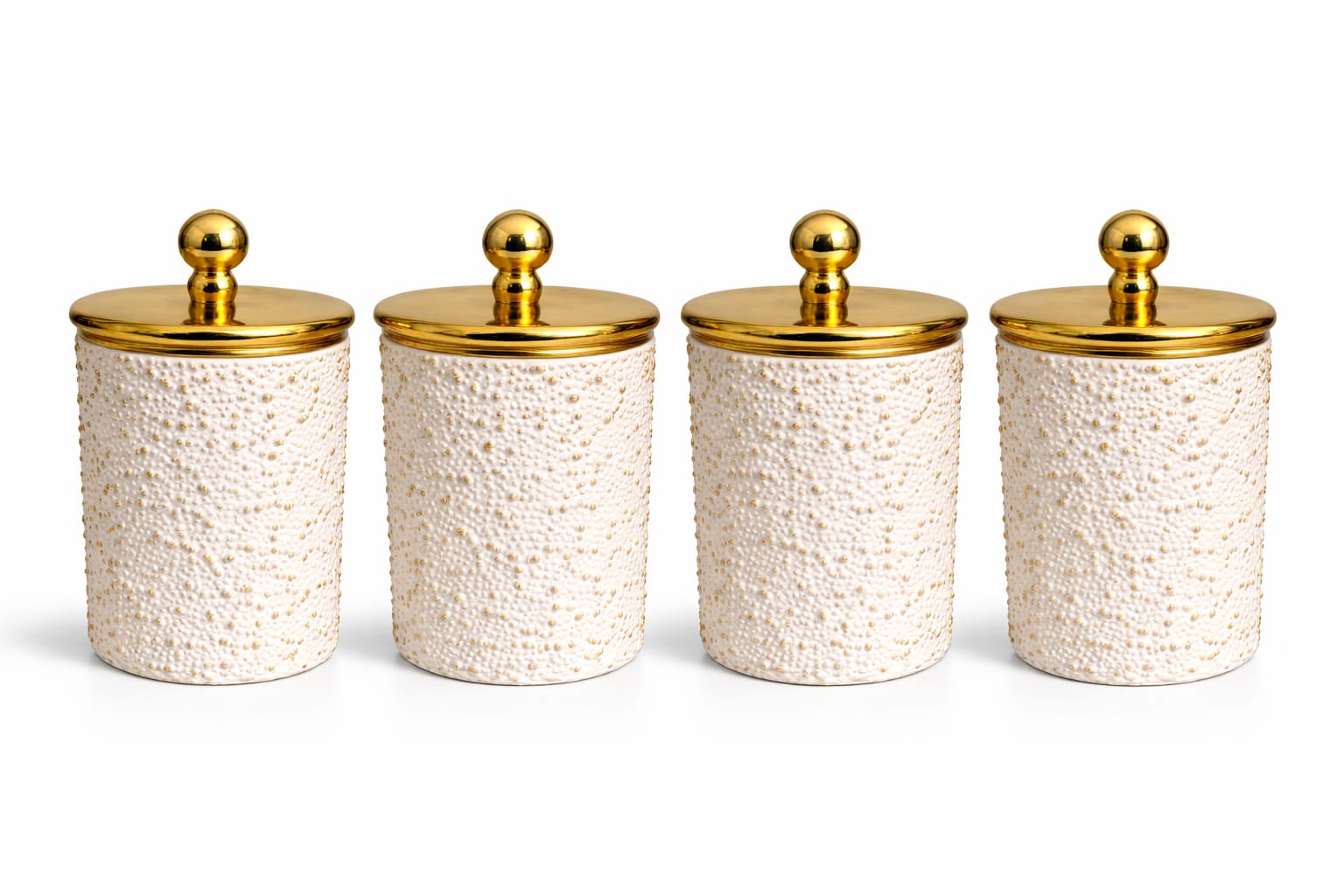 Luxury white Gold Acrylic Storage Jars Set– Coffee Tea Sugar Canisters Airtight Kitchen Storage