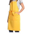 Adjustable Bib Unisex Aprons with two pockets yellow