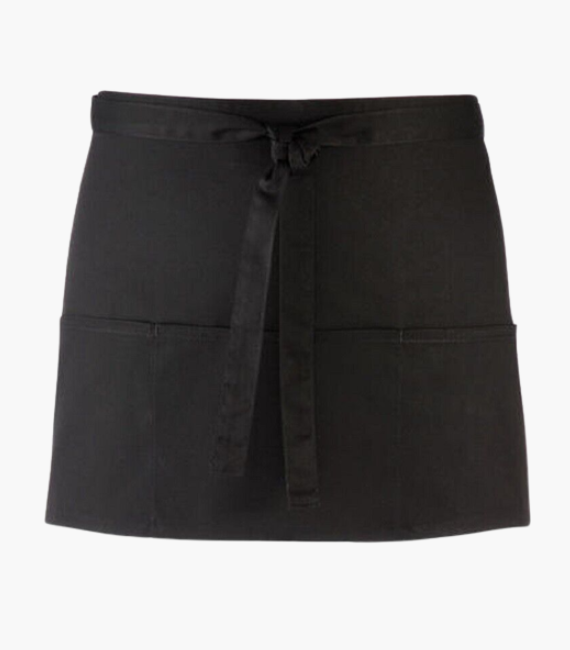 BLACK SHORT WAIST POCKET APRONS
