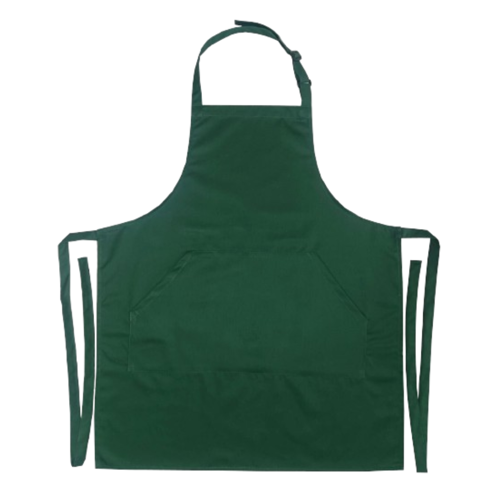 Adjustable Bib Unisex Aprons with two pockets Dark Green