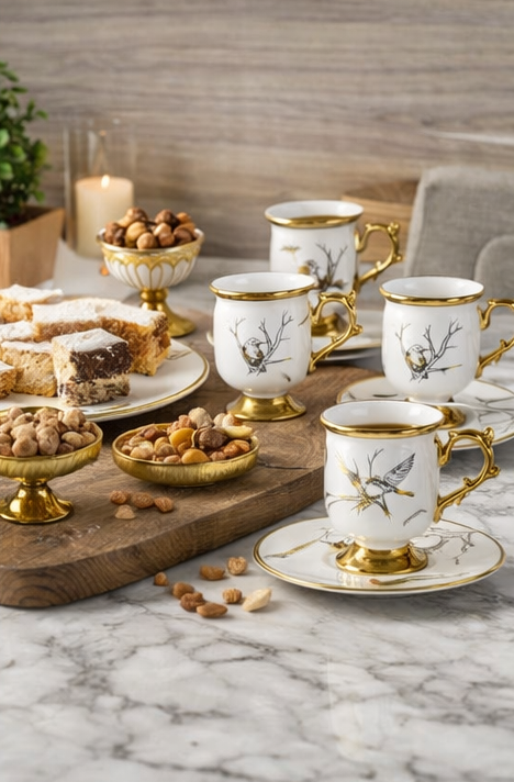 Luxury Paçi Coffee Cup Set 12-Piece– Elegant Ceramic Espresso Cups Set