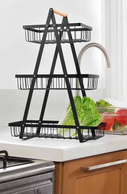 Fruit Basket vegetable Storage  black Rack 3 tier gift