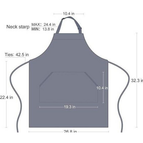 Adjustable Bib Unisex Aprons with two pockets Dark Grey