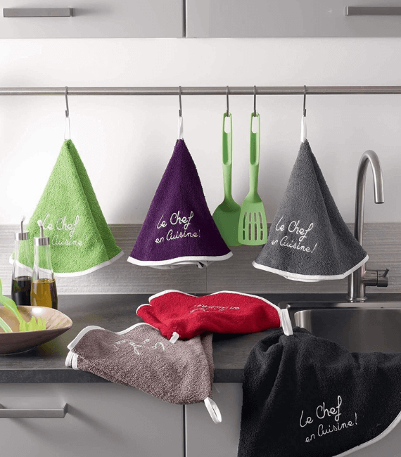 6 round tea towels for hanging in the kitchen 25-inch hand towel dish drying cloth available in several colours. (Copy)
