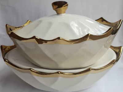 Luxury Elegant 2-Piece White Ceramic Serving Bowl Set – Premium Tableware