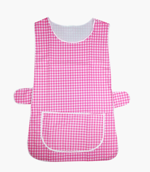 PINK CHECK TABARD IN BULK