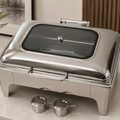 Luxury 9L Chafing Dish Food Warmer with Lid – Stainless Steel Buffet Server in Gold or Silver for Catering & Events