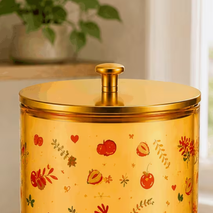 Beverage Dispenser with Tap & Stand – Amber Gold Juice Server Approx. 5L - 6L