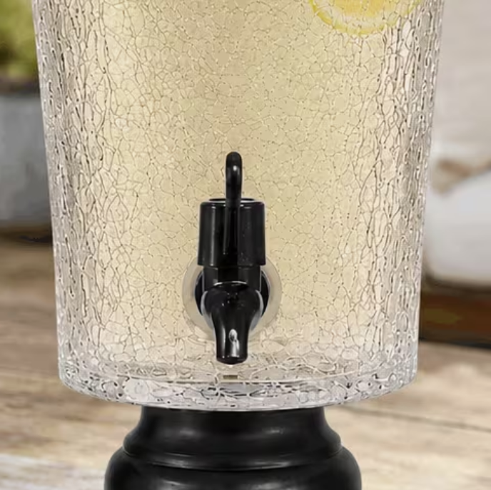 Crackle Style Drink Dispenser with Stand – Juice & Water Container Approx. 5L