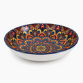 Set of 9 Round Ceramic Plates – Colorful Mandala Pattern Dinner & Serving Plates Premium Tableware Set