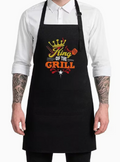 4-Pack Unisex BBQ Apron "King of the Grill" Funny Cooking Aprons with Pocket – Kitchen Chef Gift Set