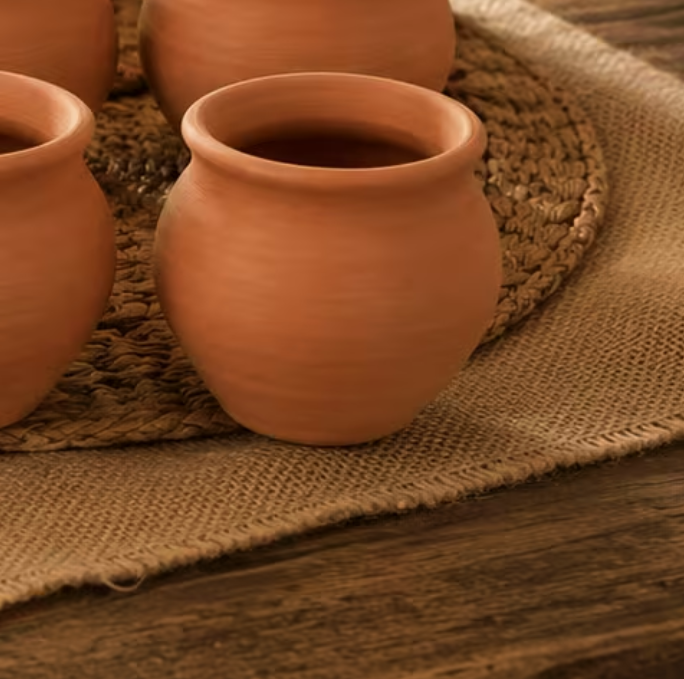 12-Pack Terracotta Clay Cups, 200ml Traditional Kulhad Tea Cups, Reusable Earthenware Matka-Style Drinking Cups for Tea, Coffee, Lassi, Desserts and Parties
