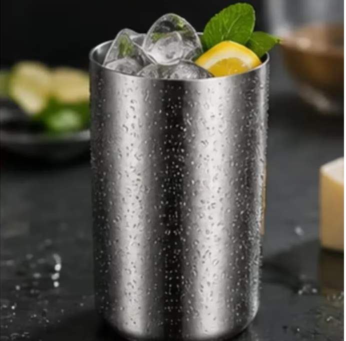 Stainless Steel Drinking Tumblers, 410ML Reusable Metal Cups 6-Pack for Water, Juice, Milk, Picnics, Camping, Parties and Kitchen Use