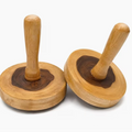 Set of 2 Wooden Roti Pressers – Traditional Chapati Dough Press & Bread Flattening Tool (8.7Cm)