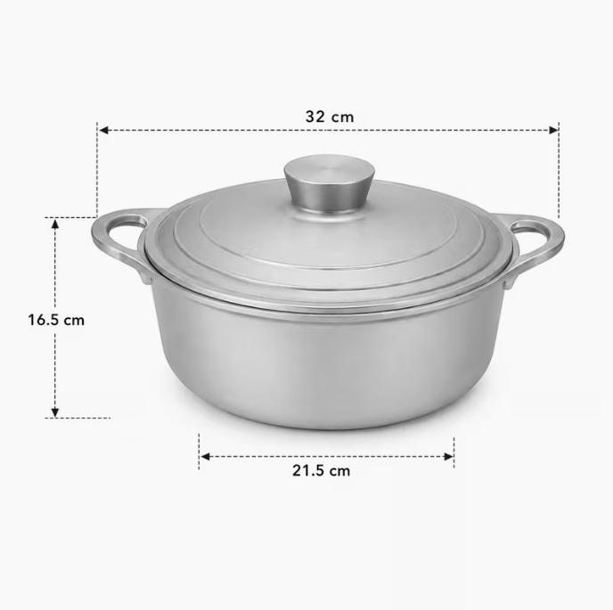 Aluminium Dutch Pot with Lid | Heavy Duty Cooking Pot | Multi-Size Stock Pot | 3L, 5.5L, 9L, 13L & 19L