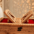 1x Foldable Wooden Holy Book Stand with Decorative Storage Case