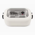 Portable 500ml 2-Portion Lunch Box – Stainless Steel Divided Food Container with Clear Lid, Locking Handles for Office, School & Travel