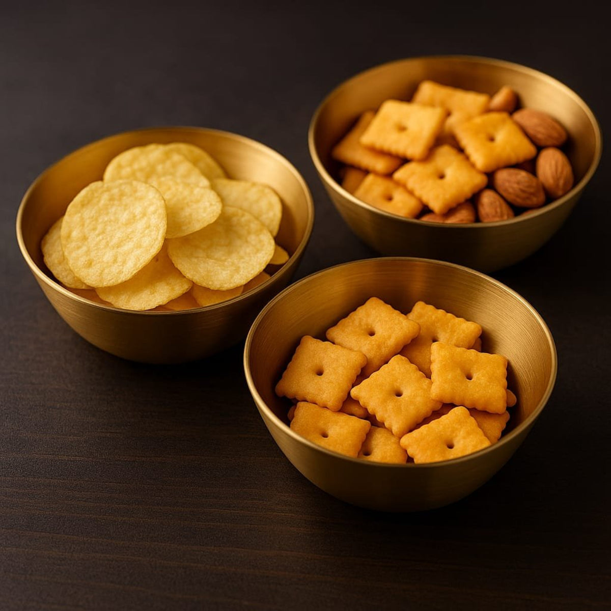 Luxury Set of 3 Gold Stainless Steel Bowls | Elegant Kitchen Bowls