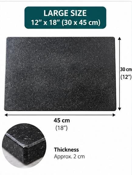 Black Granite Chopping Board Large 30 × 45 cm – Heavy Duty Kitchen Cutting Board