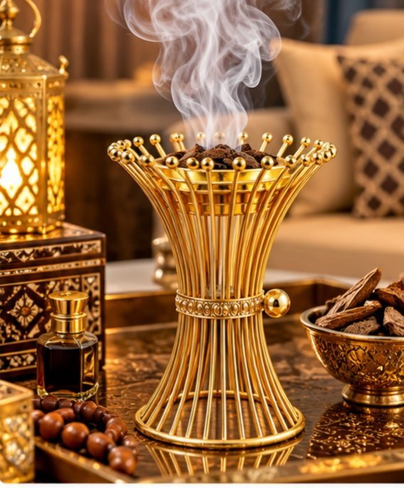 Elegant Gold & Silver Decorative Incense Burner – Home Decor
