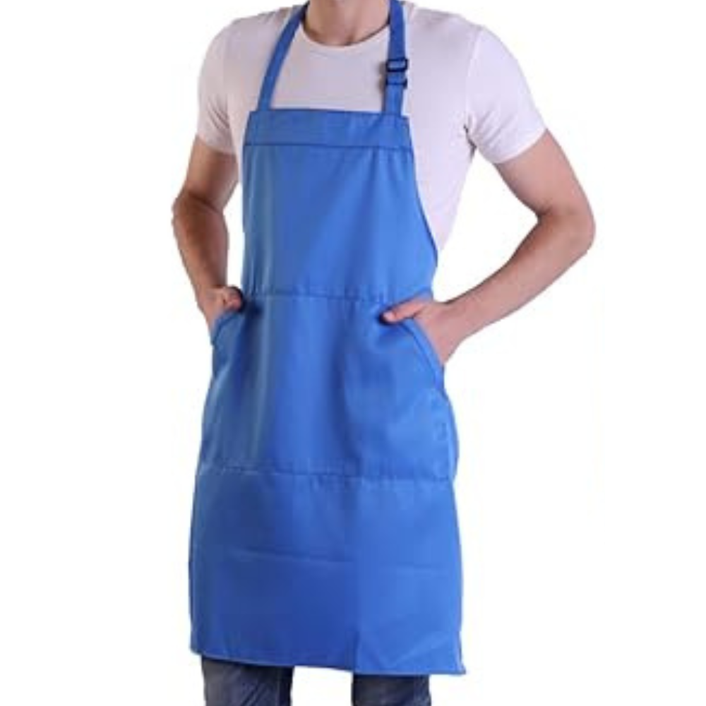 Adjustable Bib Unisex Aprons with two pockets royal blue