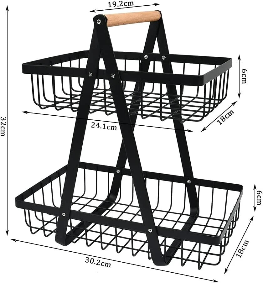 Modern 2 Tier Fruit Basket – Strong & Elegant Look