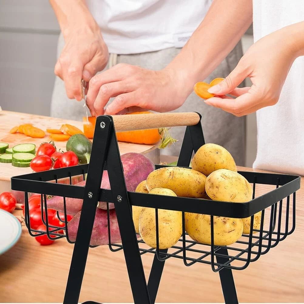 Modern 2 Tier Fruit Basket – Strong & Elegant Look