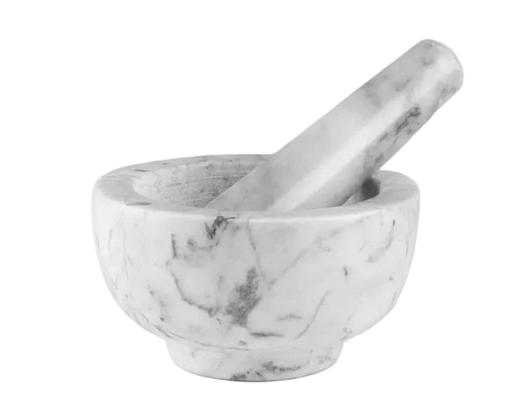 Luxury Himalayan Marble Mortar and Pestle 17x10 cm (4kg) – Heavy Duty Spice Grinder & Herb Crusher