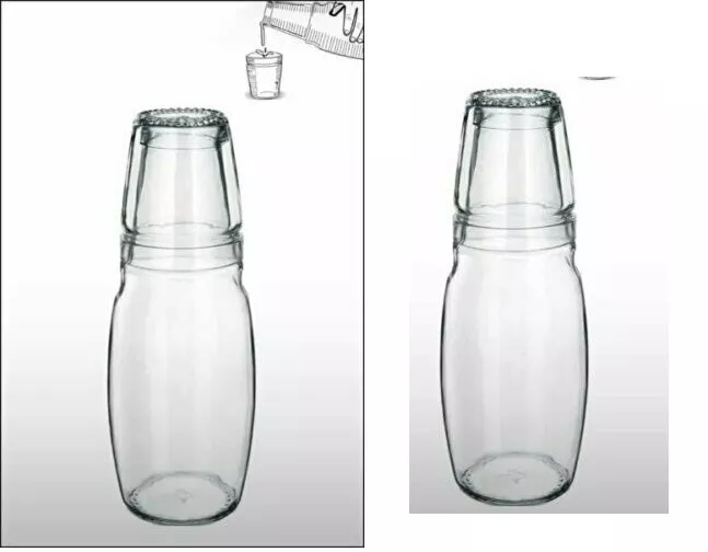 2 x Drink Set Clear Carafe Jug Pitcher Glass Tumbler 1L bottle JUG 300 mL TUMBL