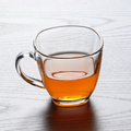Set Of 6SQUARE RIM CLEAR Glass Coffee Mugs Hot Drinks Mocha Tea Cup 190ML