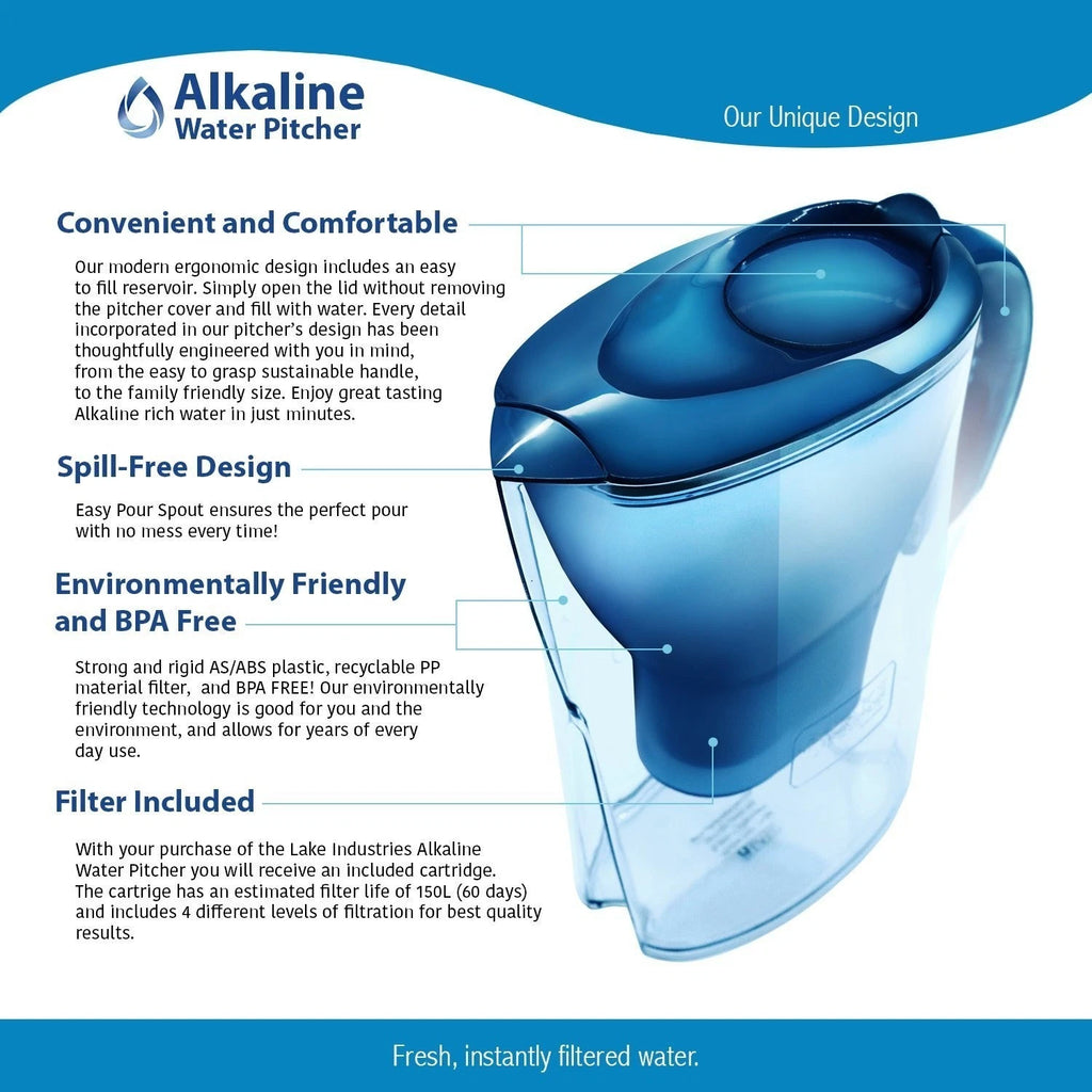 BILMA Alkaline Water Filter Pitcher Jug 3.8L – BPA Free