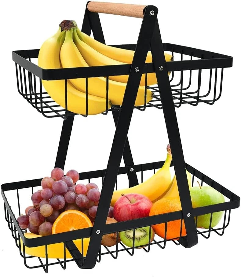 Modern 2 Tier Fruit Basket – Strong & Elegant Look