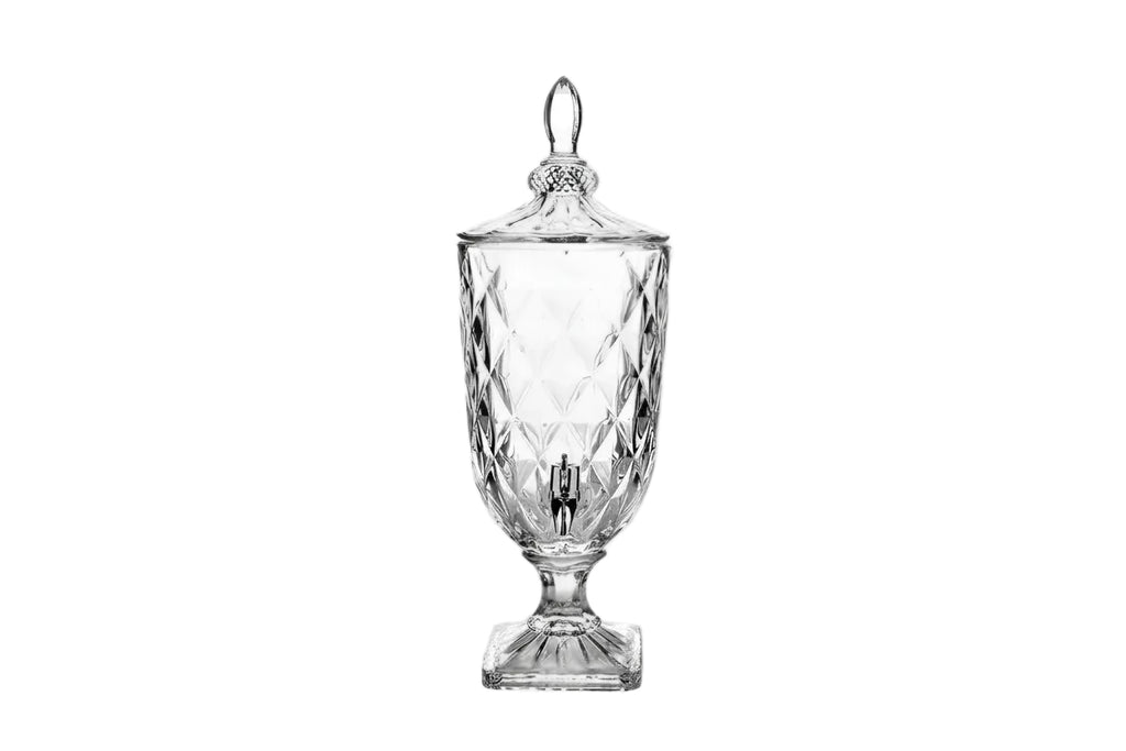 Luxury 3.5L Glass Juice Dispenser with Faucet – Lead-Free Crystal Beverage Dispenser Jug