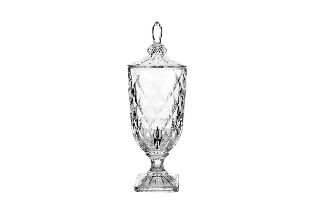 Luxury 3.5L Glass Juice Dispenser with Faucet – Lead-Free Crystal Beverage Dispenser Jug