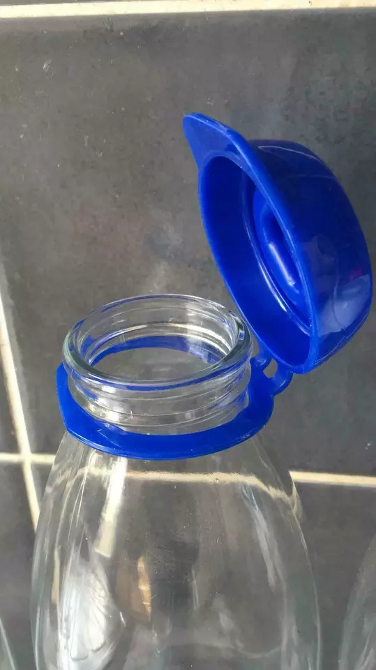 Glass Milk Bottle Fridge Storage Carafe Decanter - 1 Litre - Pack of 3, WITH LID