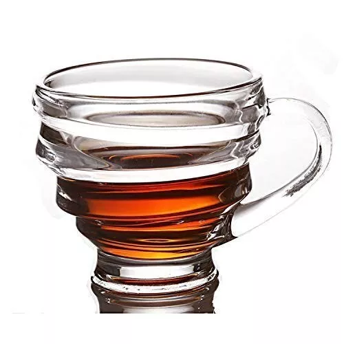 Set Of 6 deli spiral Glass Coffee Mugs Hot Drinks Mocha Tea Cup 140ML
