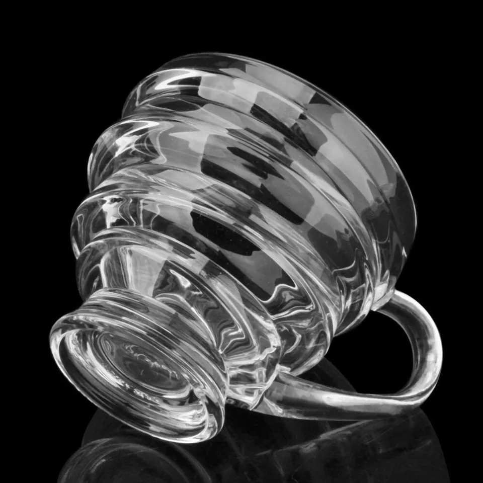 Set Of 6 deli spiral Glass Coffee Mugs Hot Drinks Mocha Tea Cup 140ML