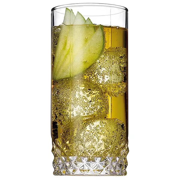New Heavy Wt 6 crystAL CUT TUMBLERS GLASSES, 330ML, crystal BASE TALL
