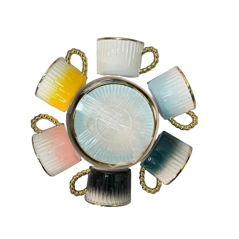 Luxury Maison Royal Tea Set 12pcs – Elegant Rainbow Ceramic Tea Set with Gift Box