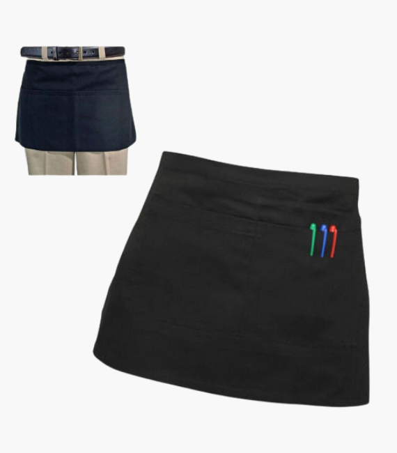 BLACK SHORT WAIST POCKET APRONS