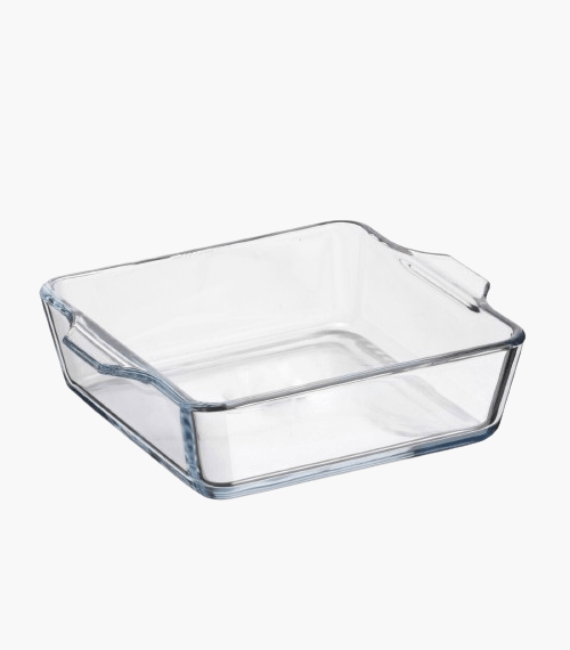 Square Baking Dish 500ml Pie Transparent Glass Tray Oven Safe Dish, 3 x 15 cm,