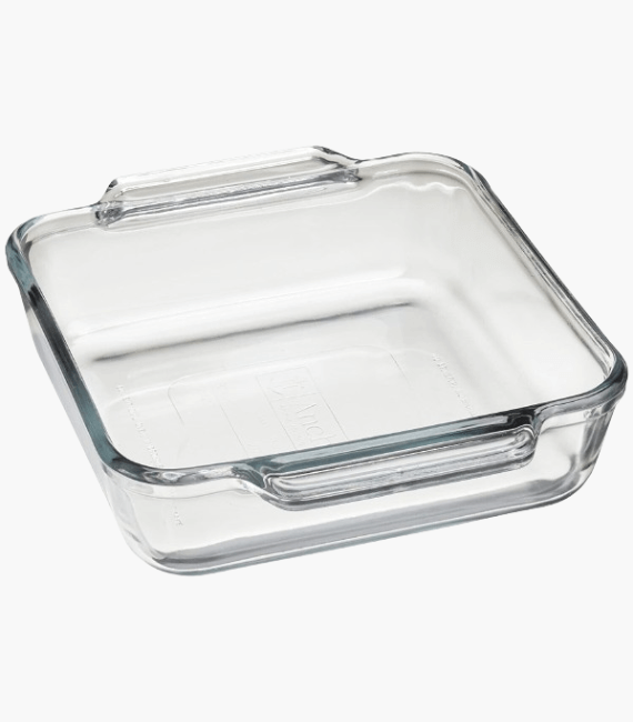 Square Baking Dish 500ml Pie Transparent Glass Tray Oven Safe Dish, 3 x 15 cm,