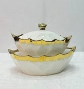 Luxury Elegant 2-Piece White Ceramic Serving Bowl Set – Premium Tableware