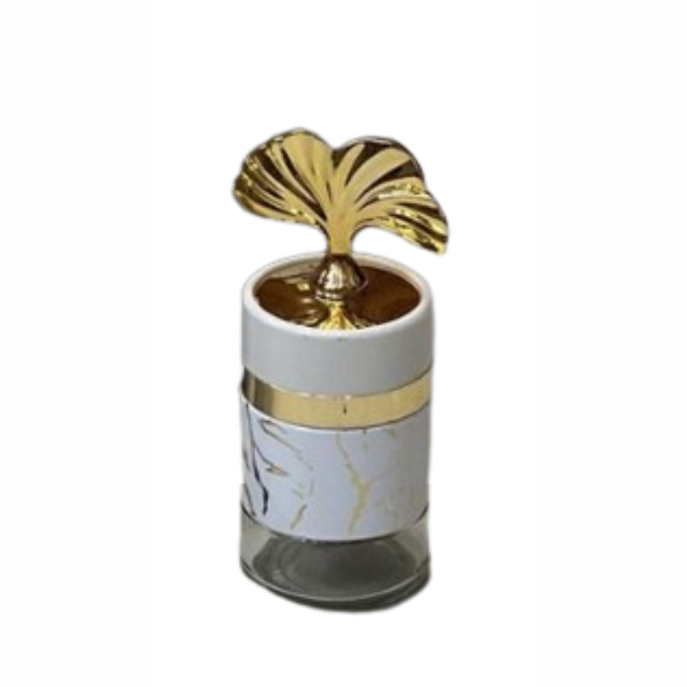 Set of 2 Marble-designed spice jars