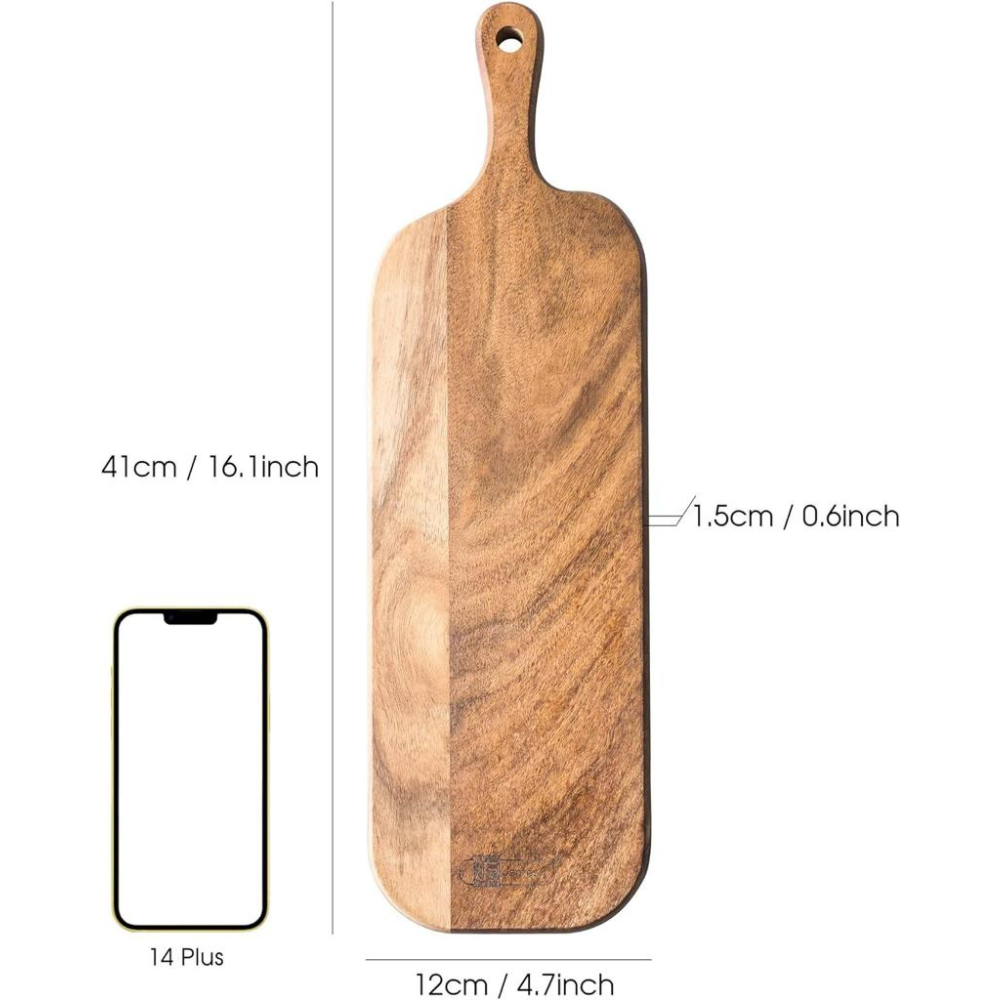 Set of 3 Wooden Chopping Board Cheese Pizza Cutting & Serving Wood Board